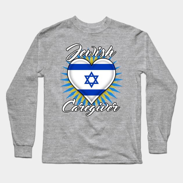 Jewish Caregiver (white font) Long Sleeve T-Shirt by WCN Store